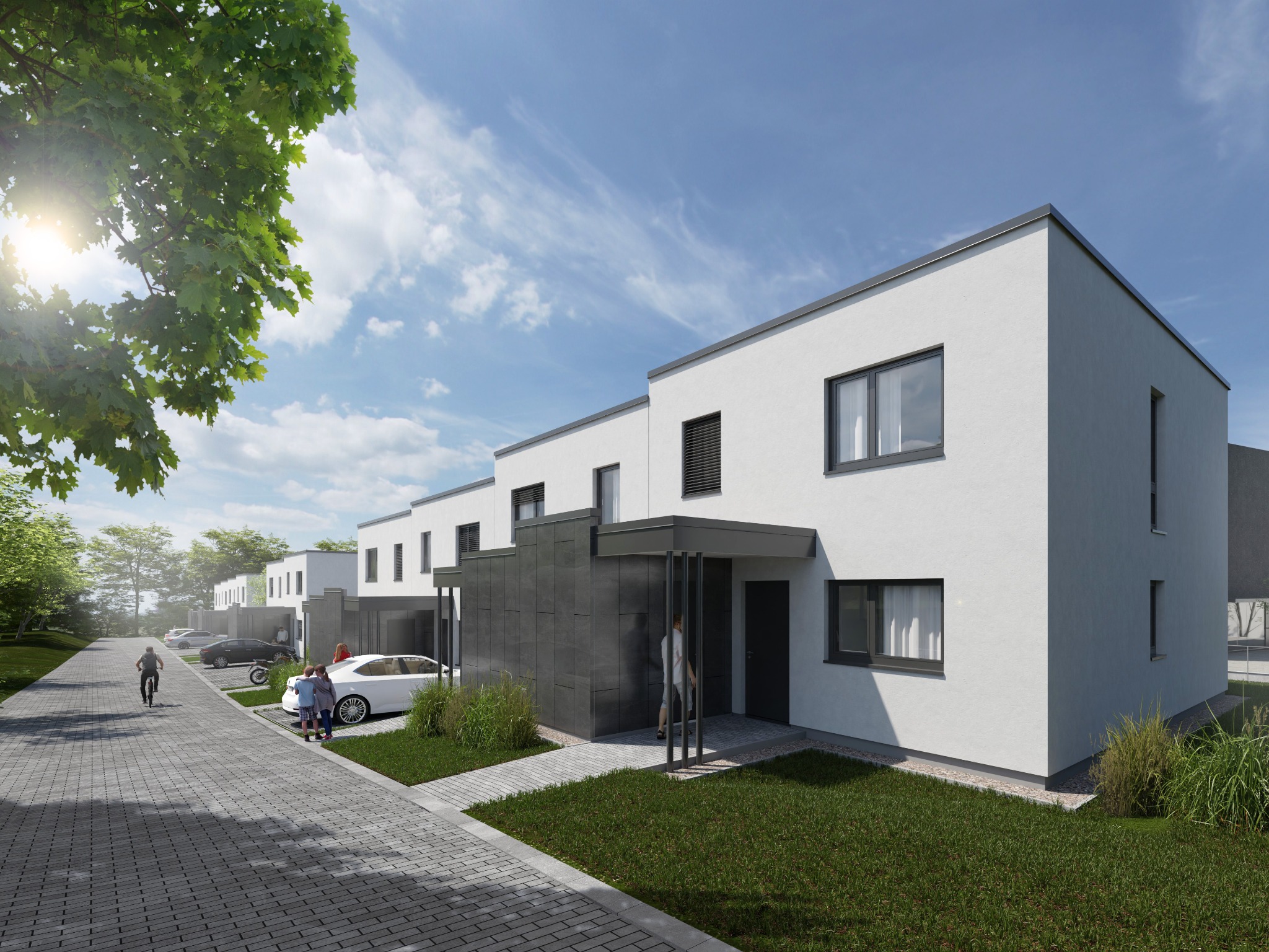 Vizualizace projektu z příjezdové komunikace