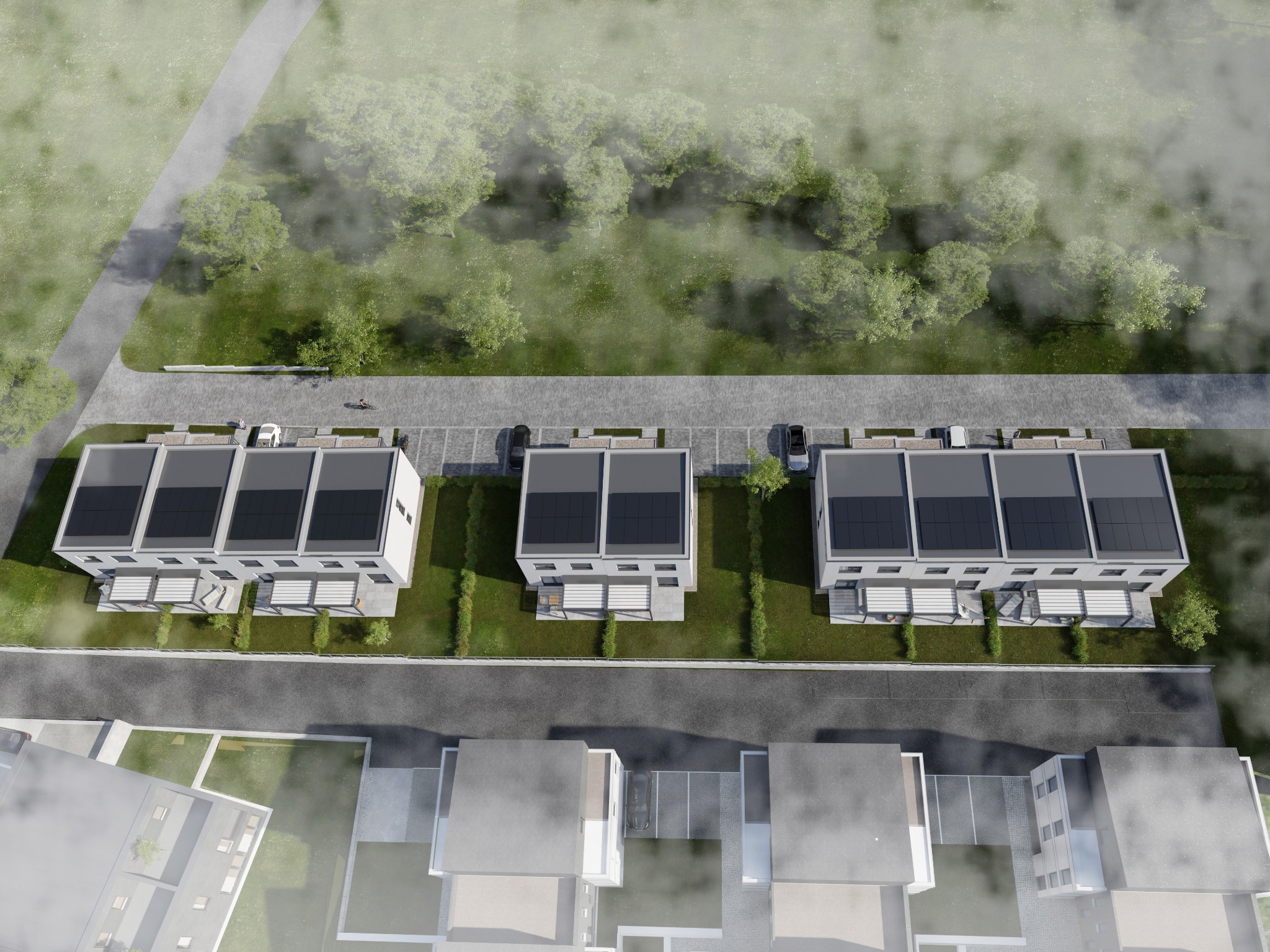 Letecká vizualizace uspořádání projektu